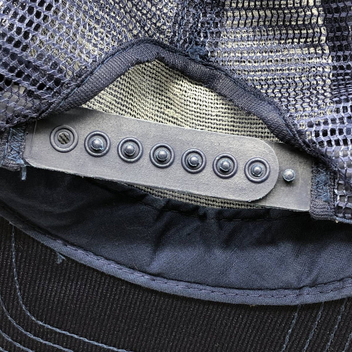 70s-80'S DG SPORTSWEAR HIRAM REEVES PRODUCE Mesh Trucker Cap, Made in USA, One Size Fits Most unclear navy blue type Vintage Second Hand