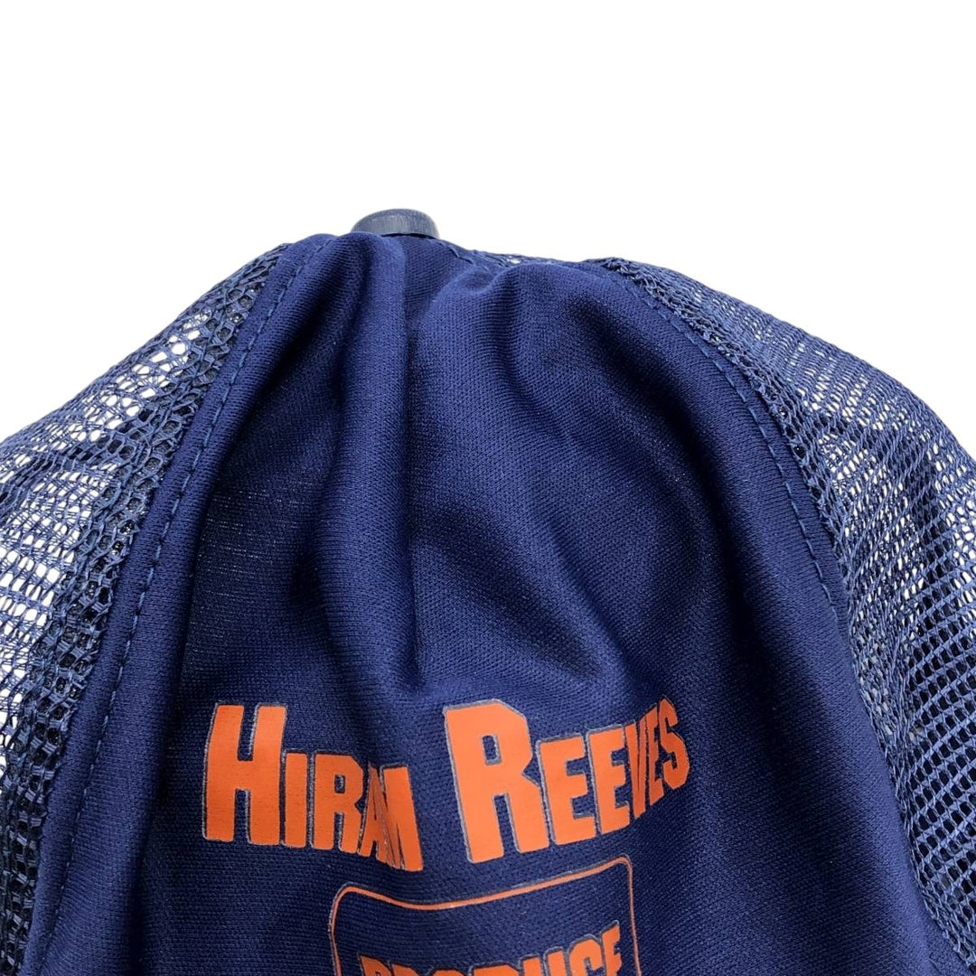 70s-80'S DG SPORTSWEAR HIRAM REEVES PRODUCE Mesh Trucker Cap, Made in USA, One Size Fits Most unclear navy blue type Vintage Second Hand