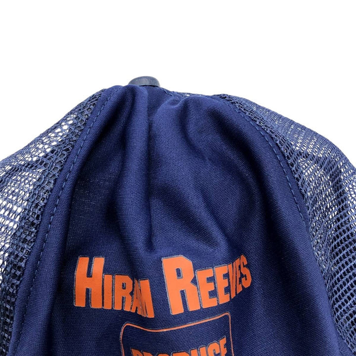 70s-80'S DG SPORTSWEAR HIRAM REEVES PRODUCE Mesh Trucker Cap, Made in USA, One Size Fits Most unclear navy blue type Vintage Second Hand