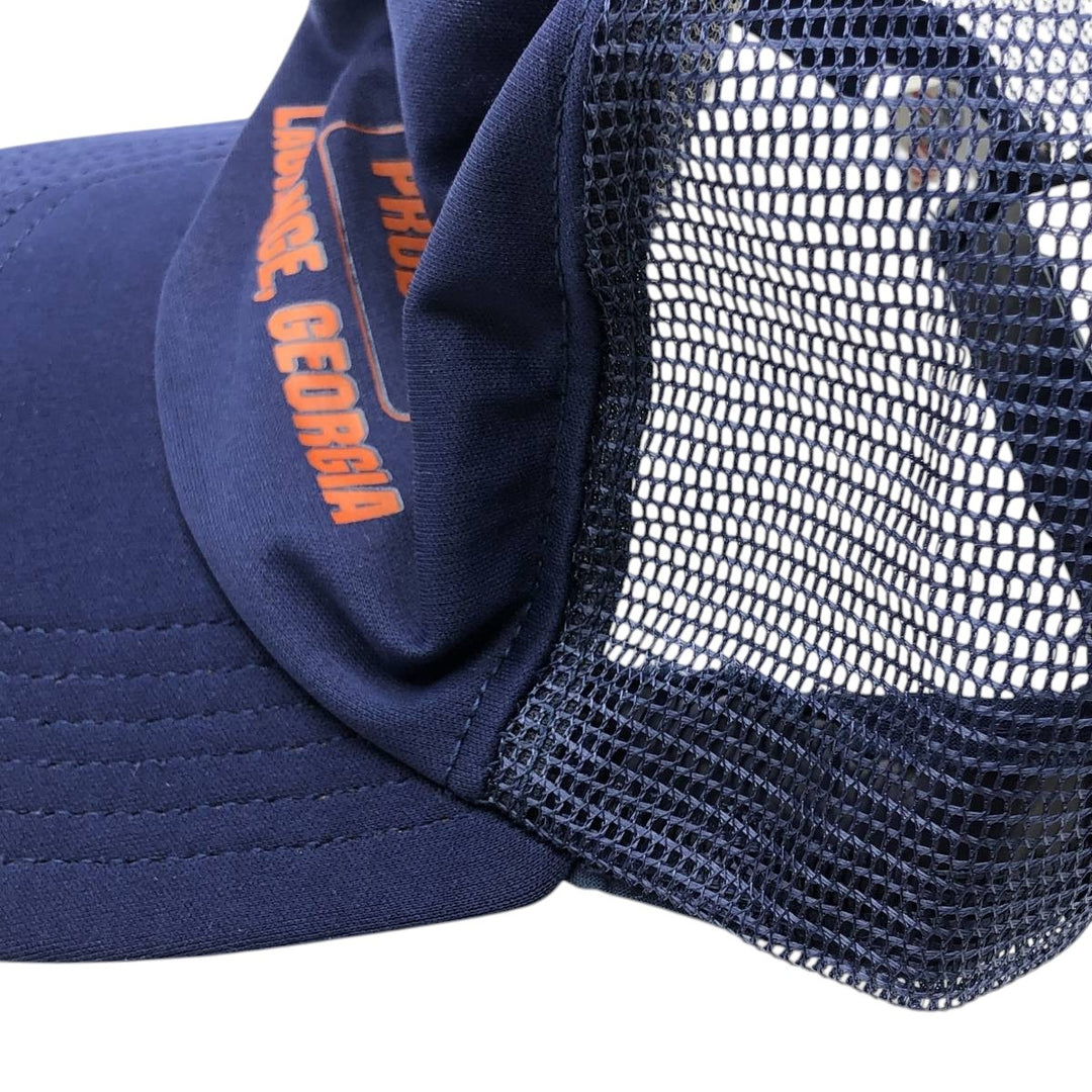 70s-80'S DG SPORTSWEAR HIRAM REEVES PRODUCE Mesh Trucker Cap, Made in USA, One Size Fits Most unclear navy blue type Vintage Second Hand