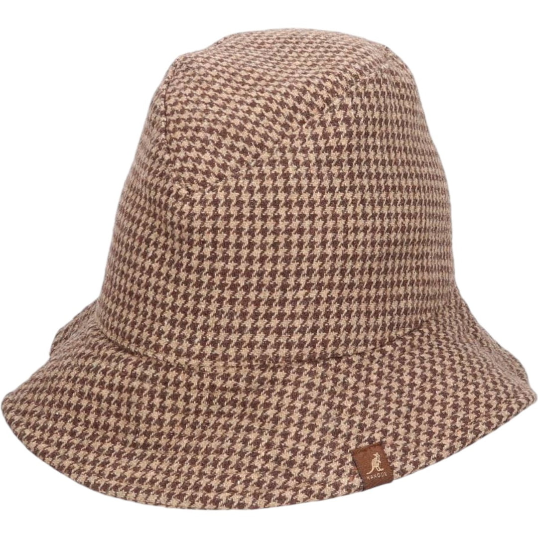Kangol Heritage Houndstooth Pattern Bucket Hat, One Size Fits Most unclear brown type Vintage Second Hand