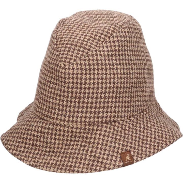 Kangol Heritage Houndstooth Pattern Bucket Hat, One Size Fits Most unclear brown type Vintage Second Hand