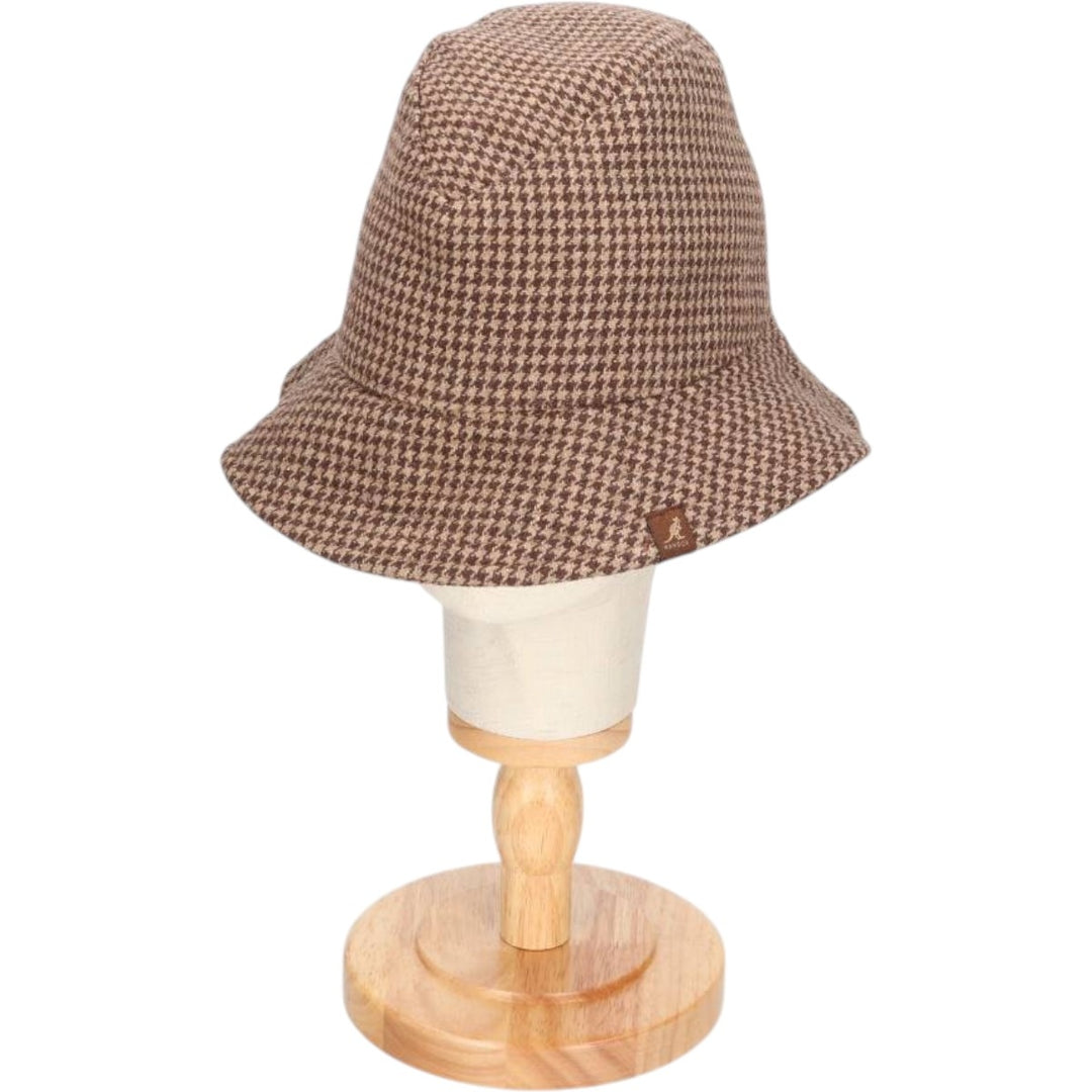Kangol Heritage Houndstooth Pattern Bucket Hat, One Size Fits Most unclear brown type Vintage Second Hand