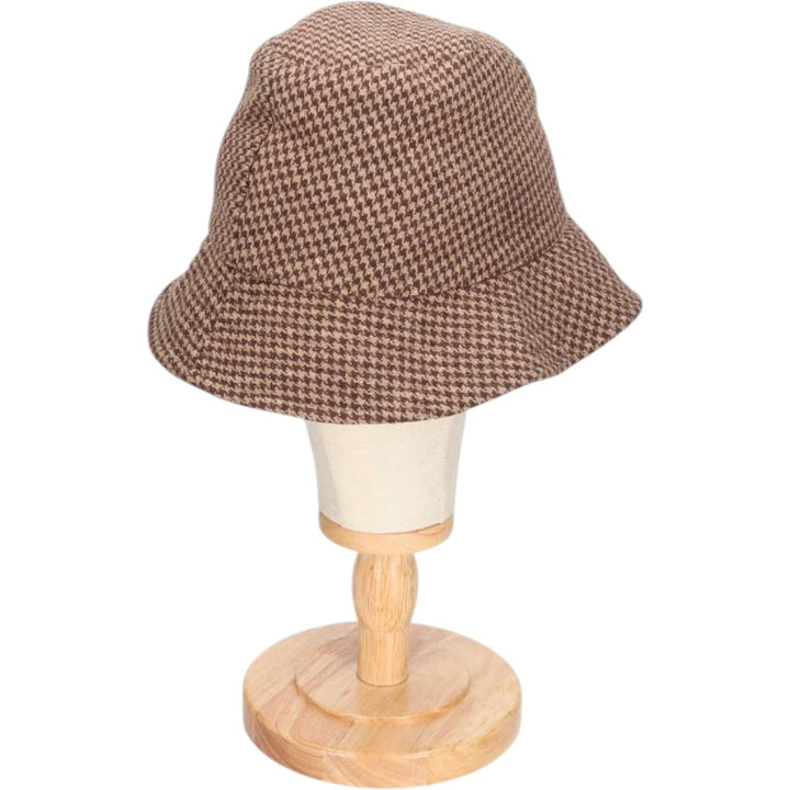 Kangol Heritage Houndstooth Pattern Bucket Hat, One Size Fits Most unclear brown type Vintage Second Hand