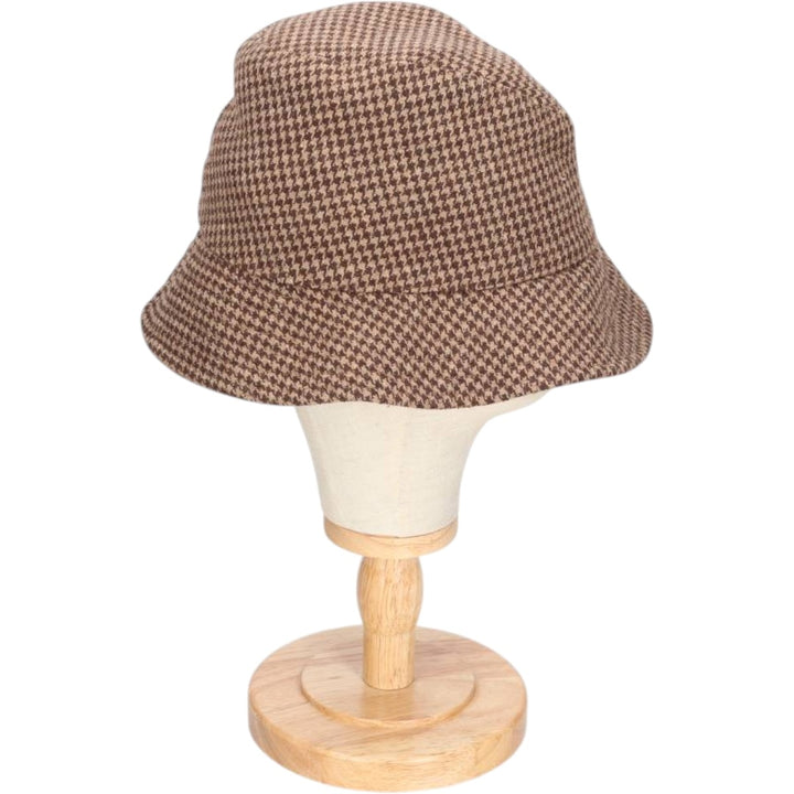 Kangol Heritage Houndstooth Pattern Bucket Hat, One Size Fits Most unclear brown type Vintage Second Hand