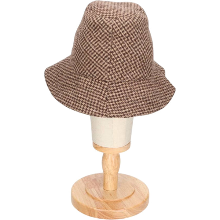 Kangol Heritage Houndstooth Pattern Bucket Hat, One Size Fits Most unclear brown type Vintage Second Hand