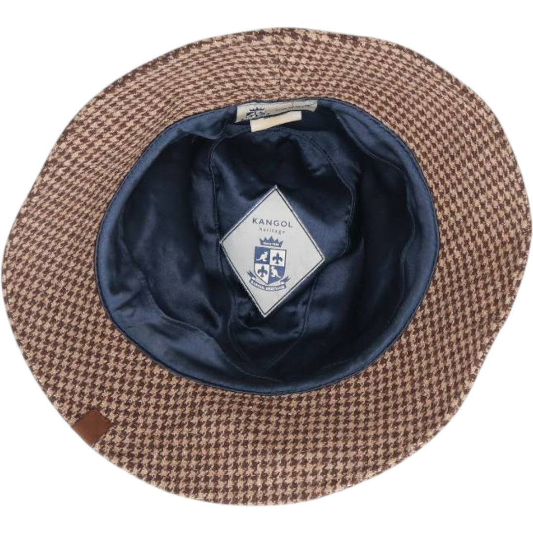 Kangol Heritage Houndstooth Pattern Bucket Hat, One Size Fits Most unclear brown type Vintage Second Hand
