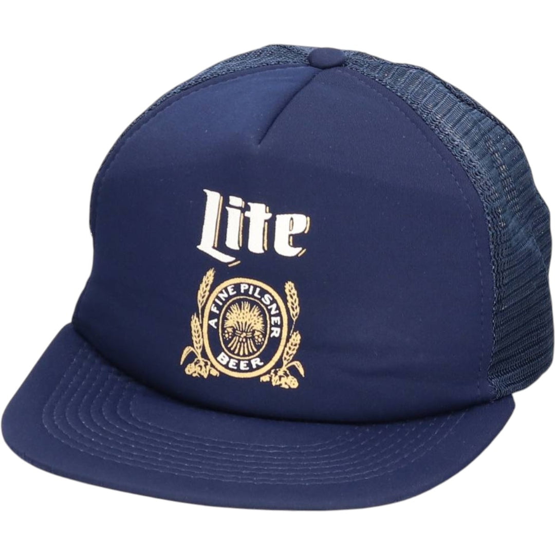 Competition PRO Miller Lite Advertising Mesh Trucker Cap, One Size Fits Most, Vintage polyester navy blue type Vintage Second Hand