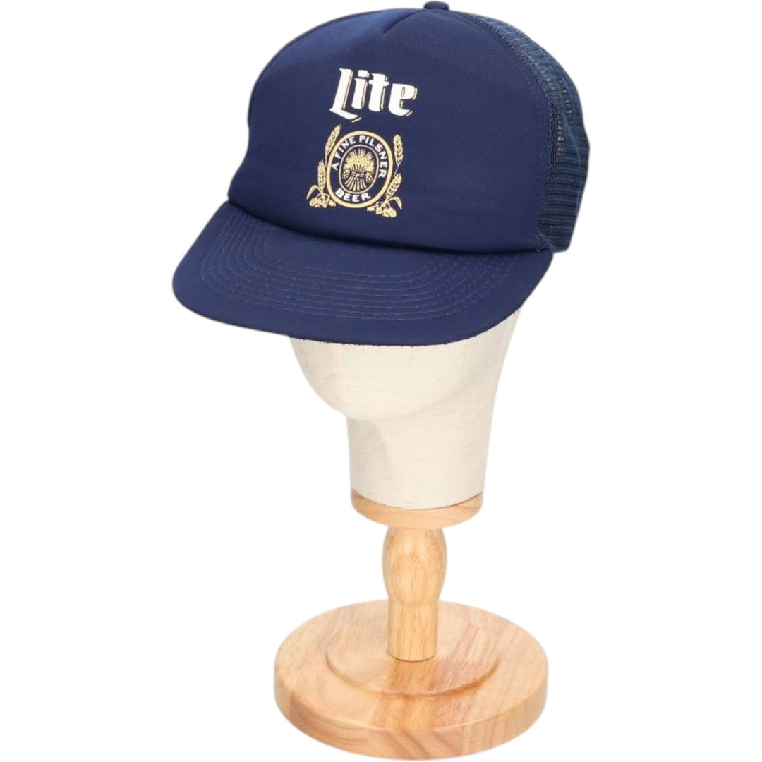 Competition PRO Miller Lite Advertising Mesh Trucker Cap, One Size Fits Most, Vintage polyester navy blue type Vintage Second Hand
