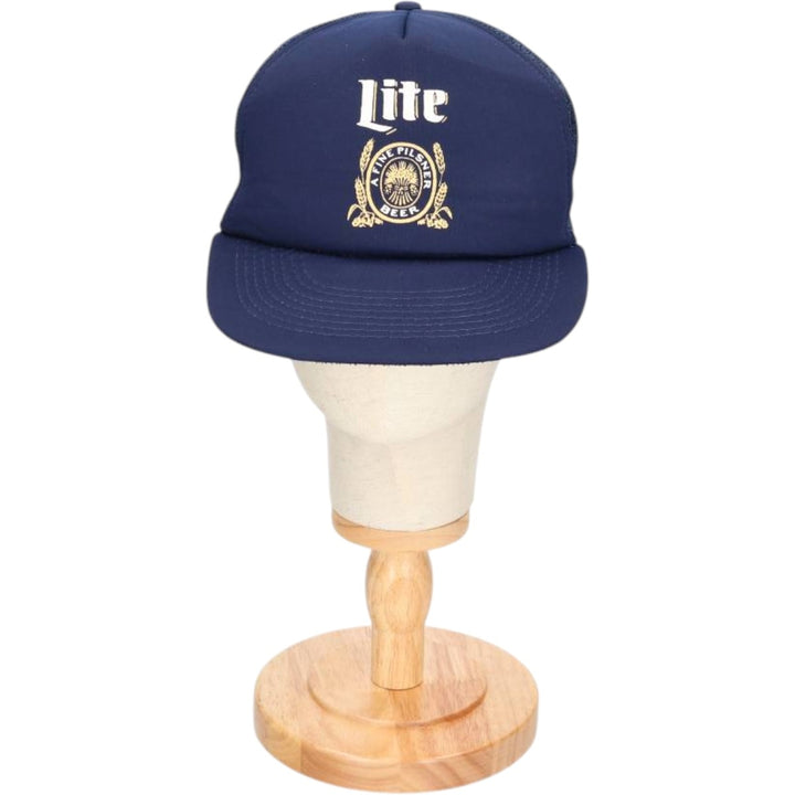 Competition PRO Miller Lite Advertising Mesh Trucker Cap, One Size Fits Most, Vintage polyester navy blue type Vintage Second Hand