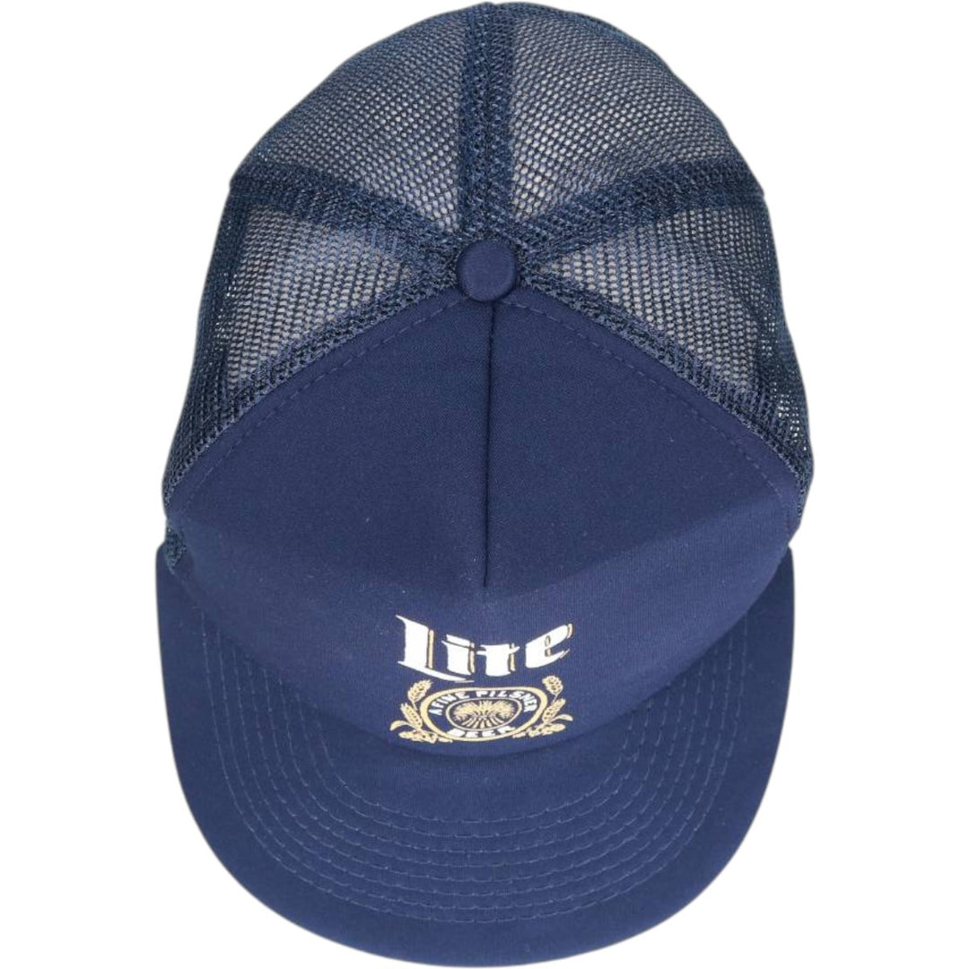 Competition PRO Miller Lite Advertising Mesh Trucker Cap, One Size Fits Most, Vintage polyester navy blue type Vintage Second Hand