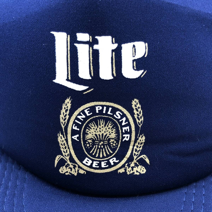 Competition PRO Miller Lite Advertising Mesh Trucker Cap, One Size Fits Most, Vintage polyester navy blue type Vintage Second Hand