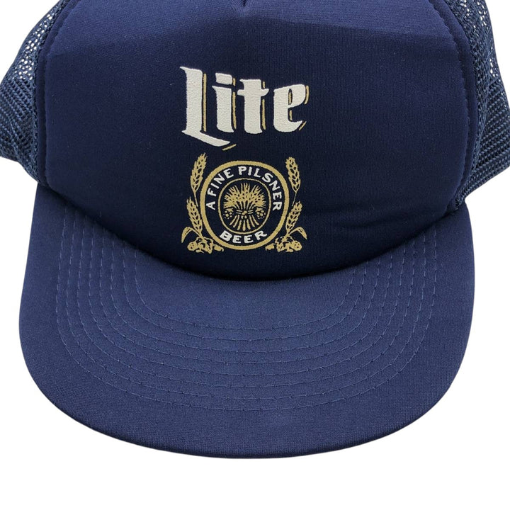 Competition PRO Miller Lite Advertising Mesh Trucker Cap, One Size Fits Most, Vintage polyester navy blue type Vintage Second Hand