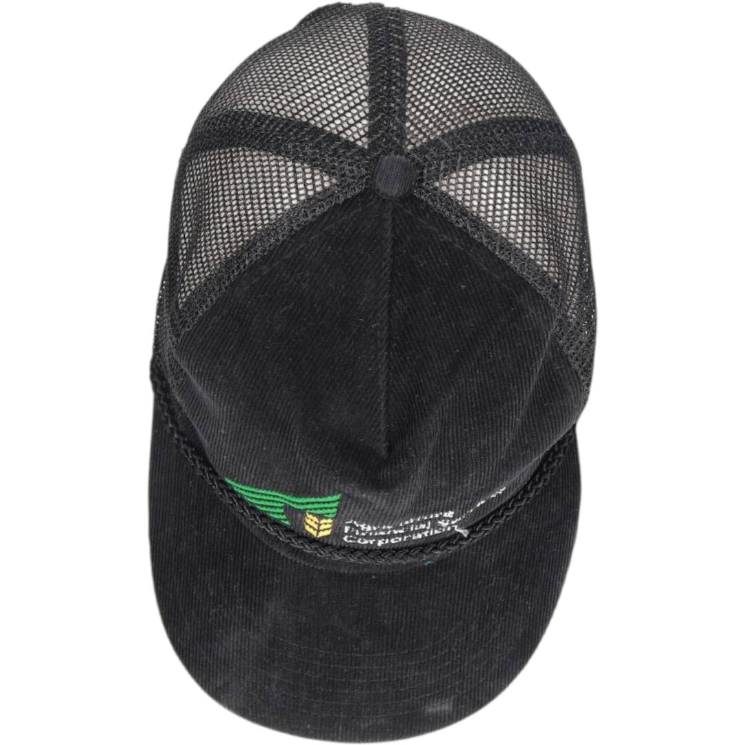 ~1990'S AJM Agriculture Financial Services Corporation Corduroy Mesh Cap, One Size Fits All cotton black type Vintage Second Hand