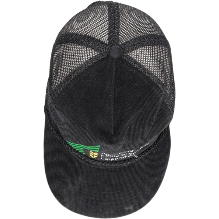 ~1990'S AJM Agriculture Financial Services Corporation Corduroy Mesh Cap, One Size Fits All cotton black type Vintage Second Hand