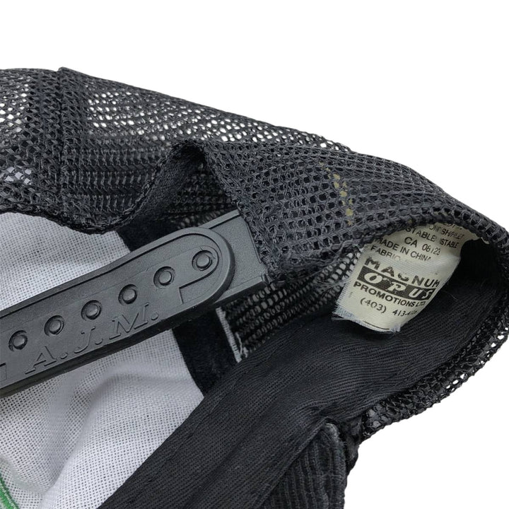 ~1990'S AJM Agriculture Financial Services Corporation Corduroy Mesh Cap, One Size Fits All cotton black type Vintage Second Hand