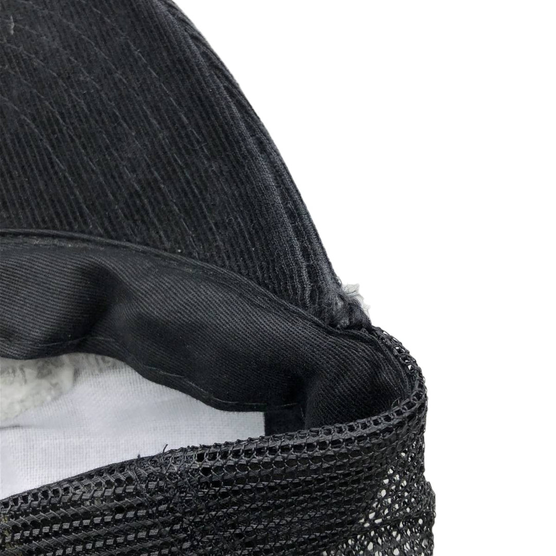 ~1990'S AJM Agriculture Financial Services Corporation Corduroy Mesh Cap, One Size Fits All cotton black type Vintage Second Hand