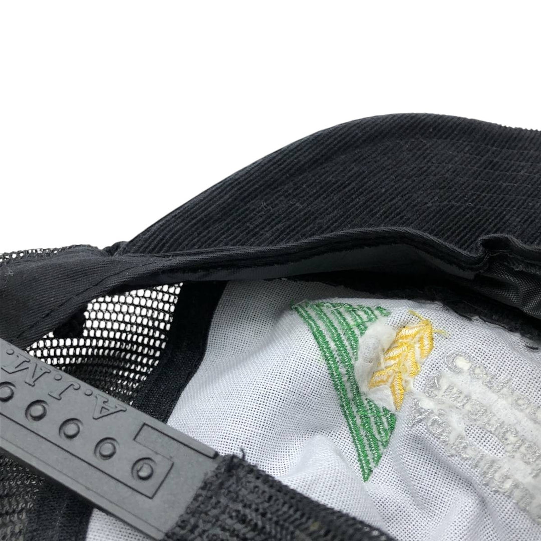 ~1990'S AJM Agriculture Financial Services Corporation Corduroy Mesh Cap, One Size Fits All cotton black type Vintage Second Hand