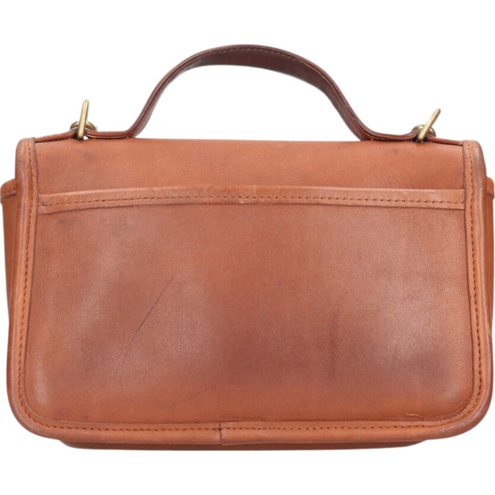 Vintage 1980'S Coach Old Coach Turnlock 2-Way Shoulder Bag, Made in USA genuine leather brown type Vintage Second Hand