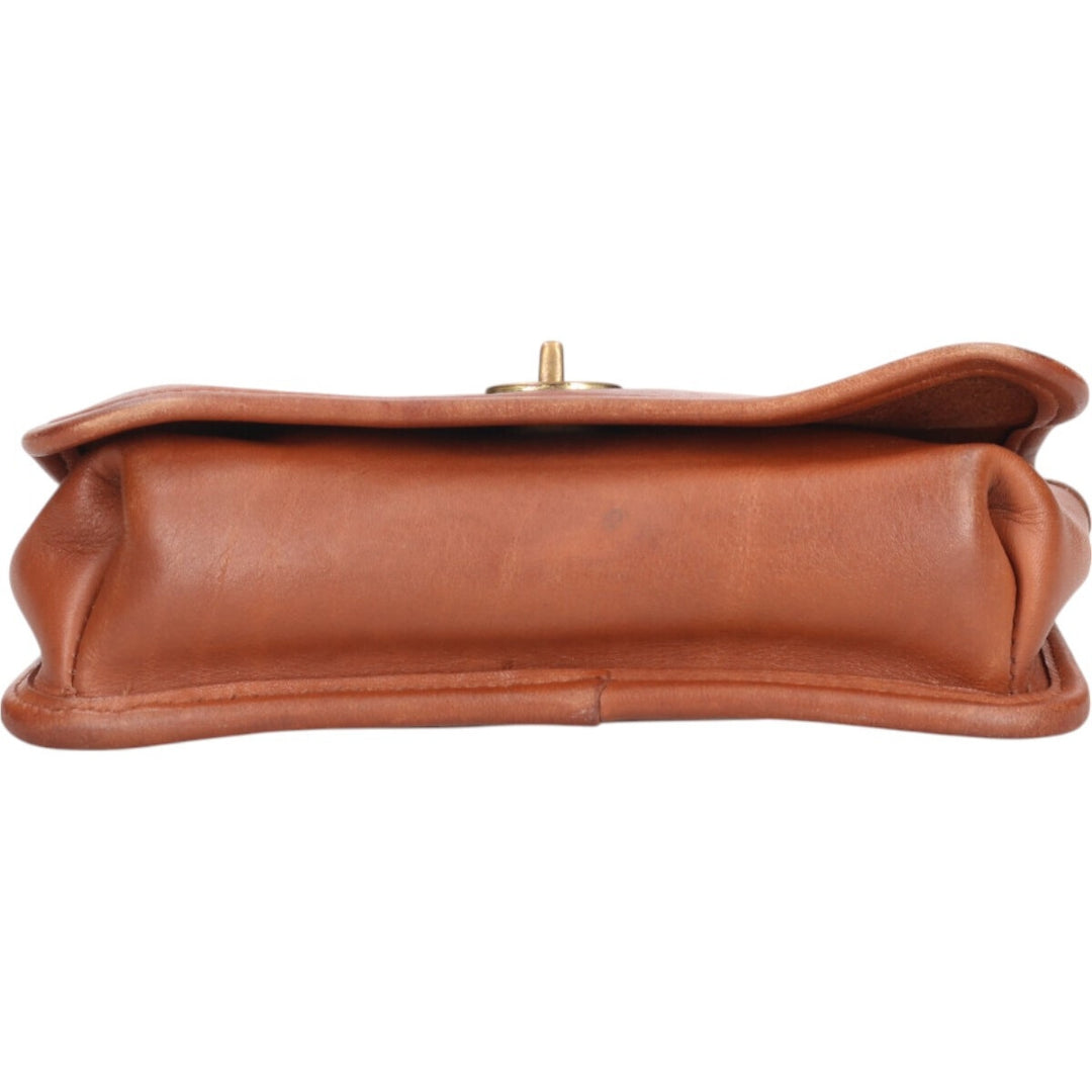 Vintage 1980'S Coach Old Coach Turnlock 2-Way Shoulder Bag, Made in USA genuine leather brown type Vintage Second Hand