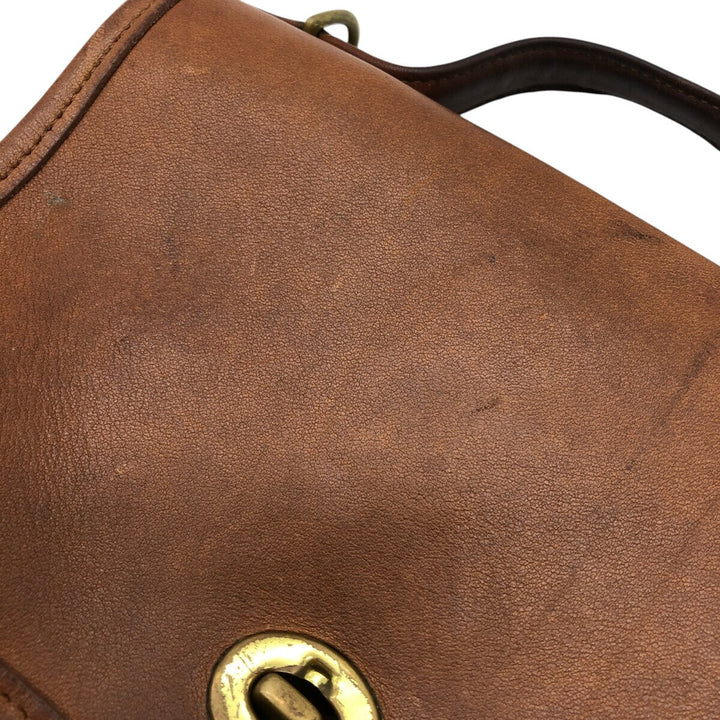 Vintage 1980'S Coach Old Coach Turnlock 2-Way Shoulder Bag, Made in USA genuine leather brown type Vintage Second Hand