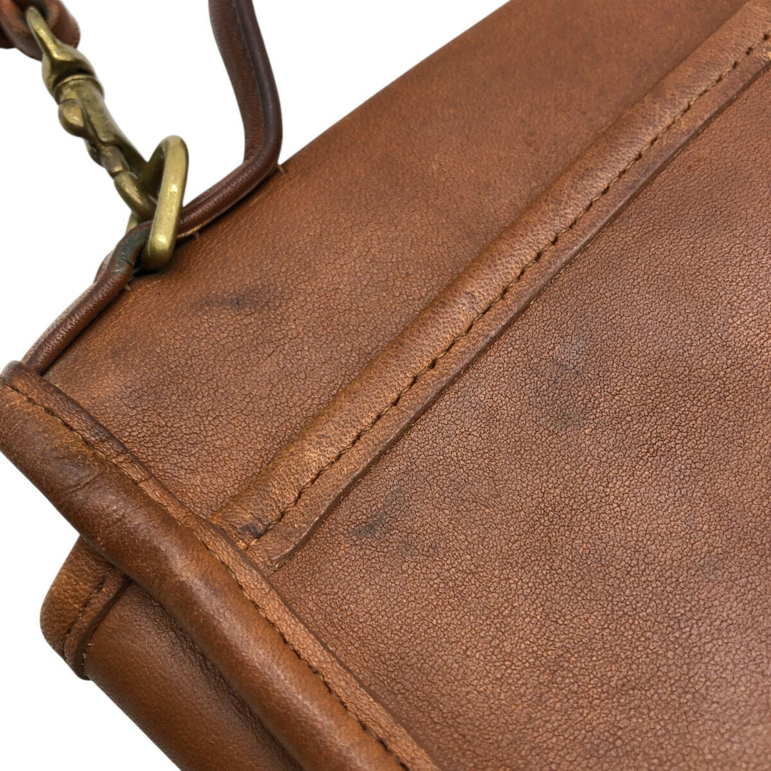 Vintage 1980'S Coach Old Coach Turnlock 2-Way Shoulder Bag, Made in USA genuine leather brown type Vintage Second Hand
