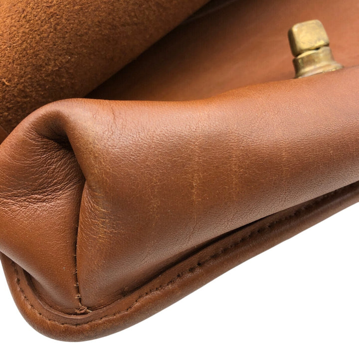 Vintage 1980'S Coach Old Coach Turnlock 2-Way Shoulder Bag, Made in USA genuine leather brown type Vintage Second Hand