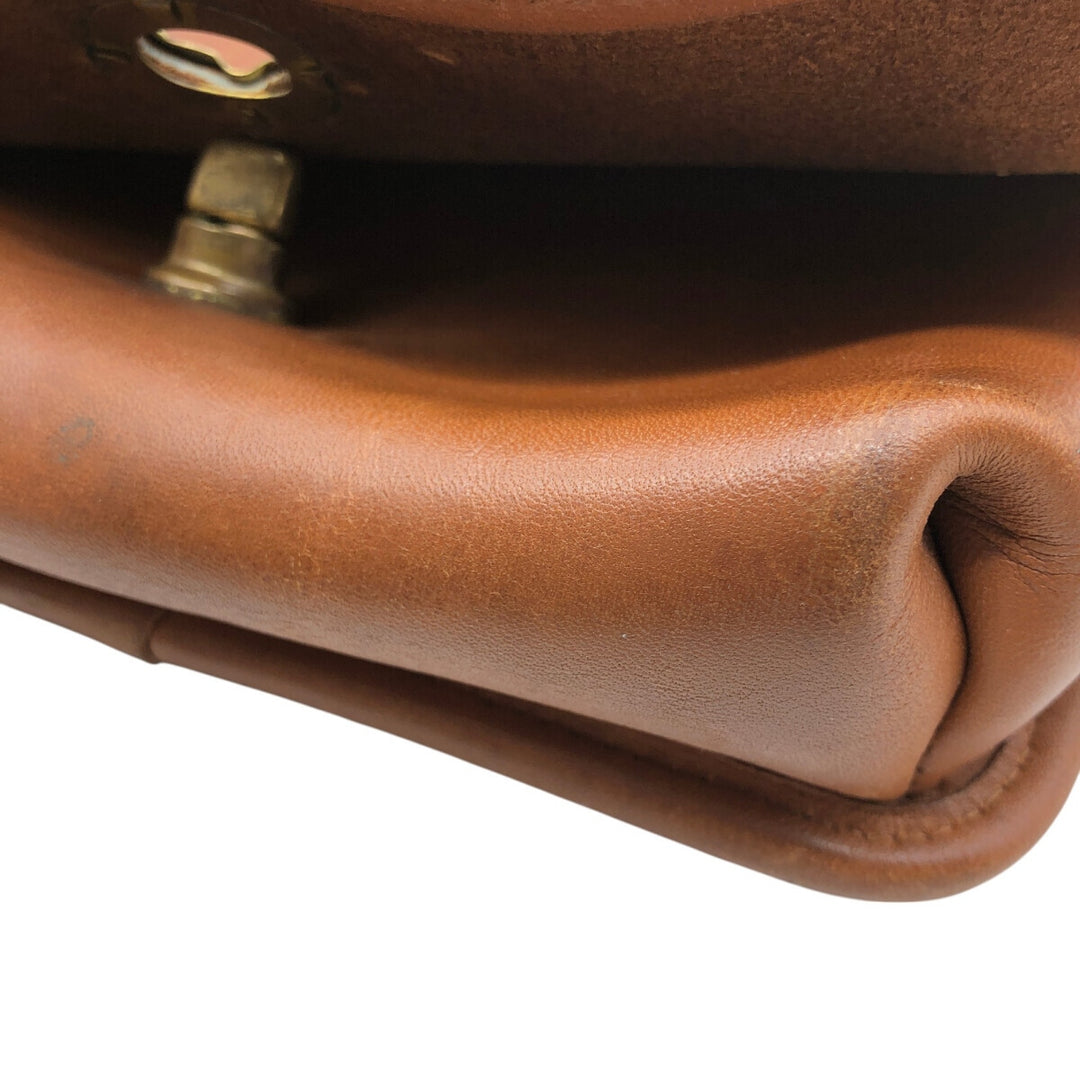 Vintage 1980'S Coach Old Coach Turnlock 2-Way Shoulder Bag, Made in USA genuine leather brown type Vintage Second Hand