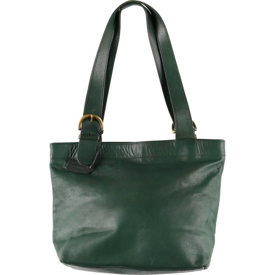 90'S Coach Old Coach Tote Bag Vintage genuine leather green type Vintage Second Hand
