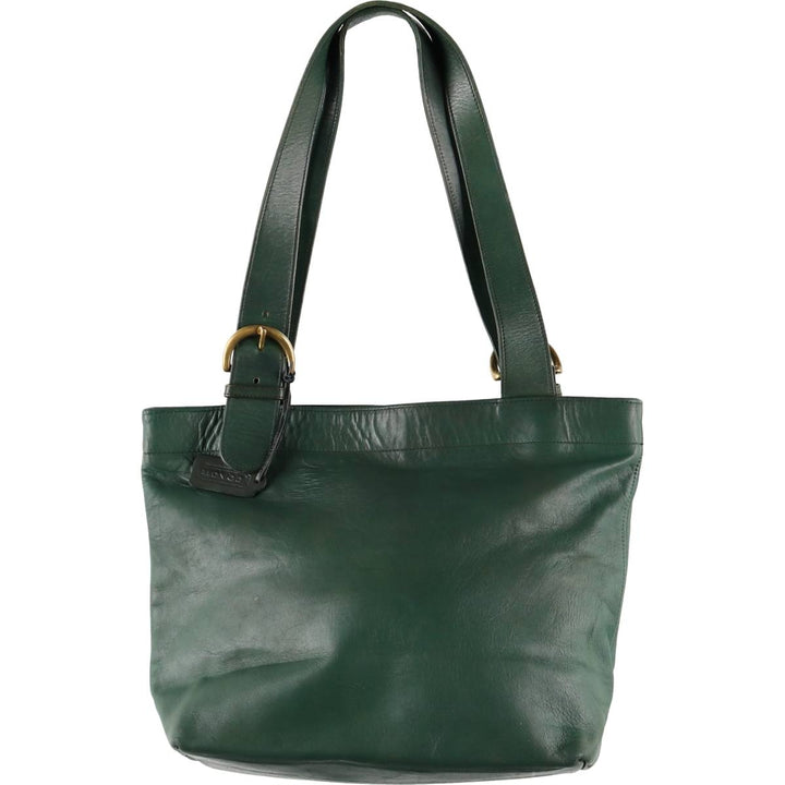 90'S Coach Old Coach Tote Bag Vintage genuine leather green type Vintage Second Hand