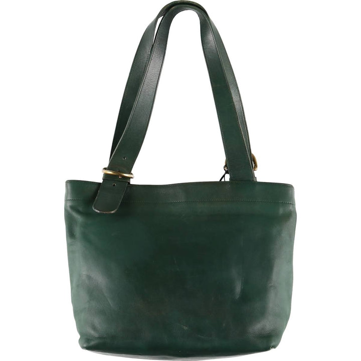 90'S Coach Old Coach Tote Bag Vintage genuine leather green type Vintage Second Hand