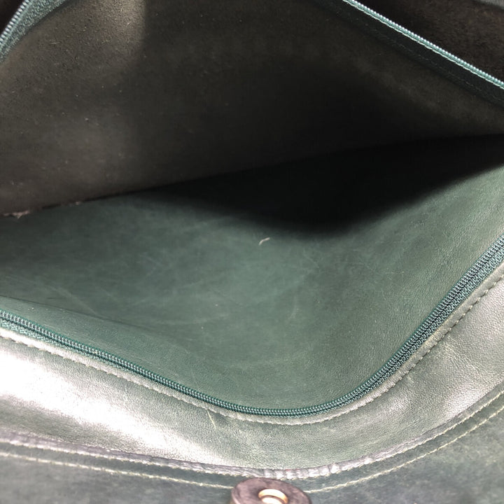 90'S Coach Old Coach Tote Bag Vintage genuine leather green type Vintage Second Hand