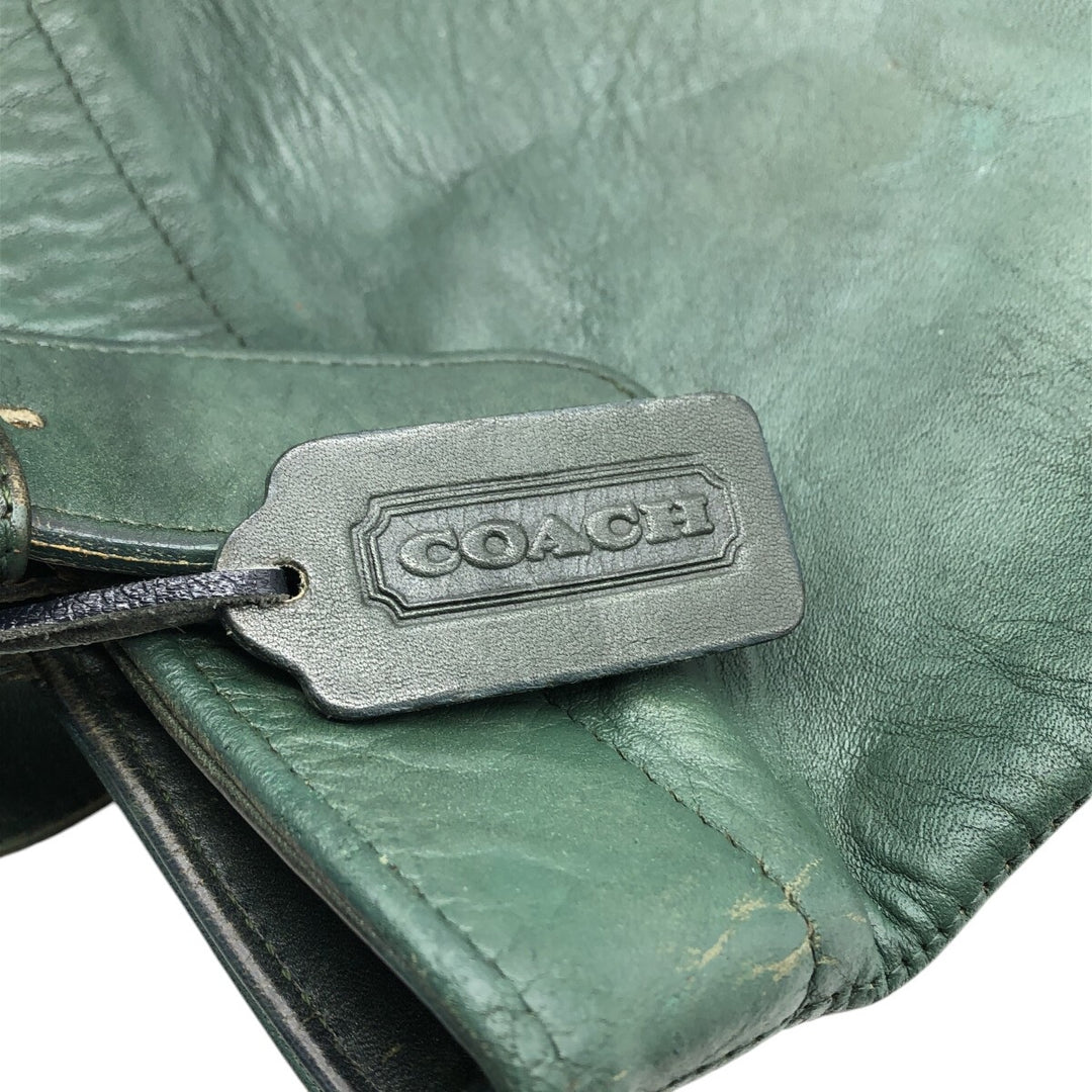 90'S Coach Old Coach Tote Bag Vintage genuine leather green type Vintage Second Hand