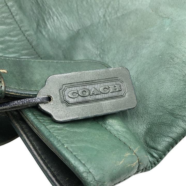 90'S Coach Old Coach Tote Bag Vintage genuine leather green type Vintage Second Hand