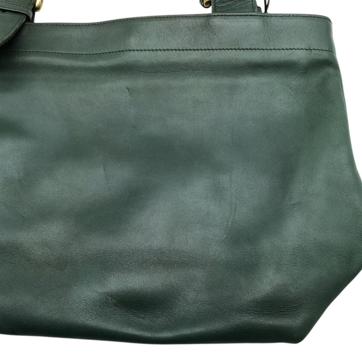 90'S Coach Old Coach Tote Bag Vintage genuine leather green type Vintage Second Hand