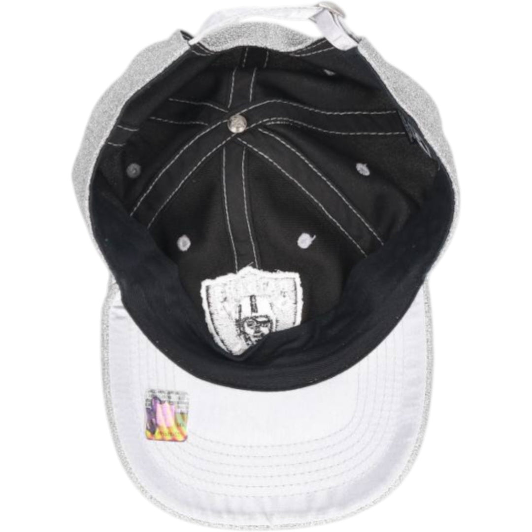 #47 NFL LAS VEGAS RAIDERS Baseball Cap (One Size Fits All) polyester Silver type Vintage Second Hand