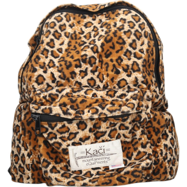 KACI MOUNTAINEERING Leopard Pattern Backpack, Made in USA unclear black type Vintage Second Hand