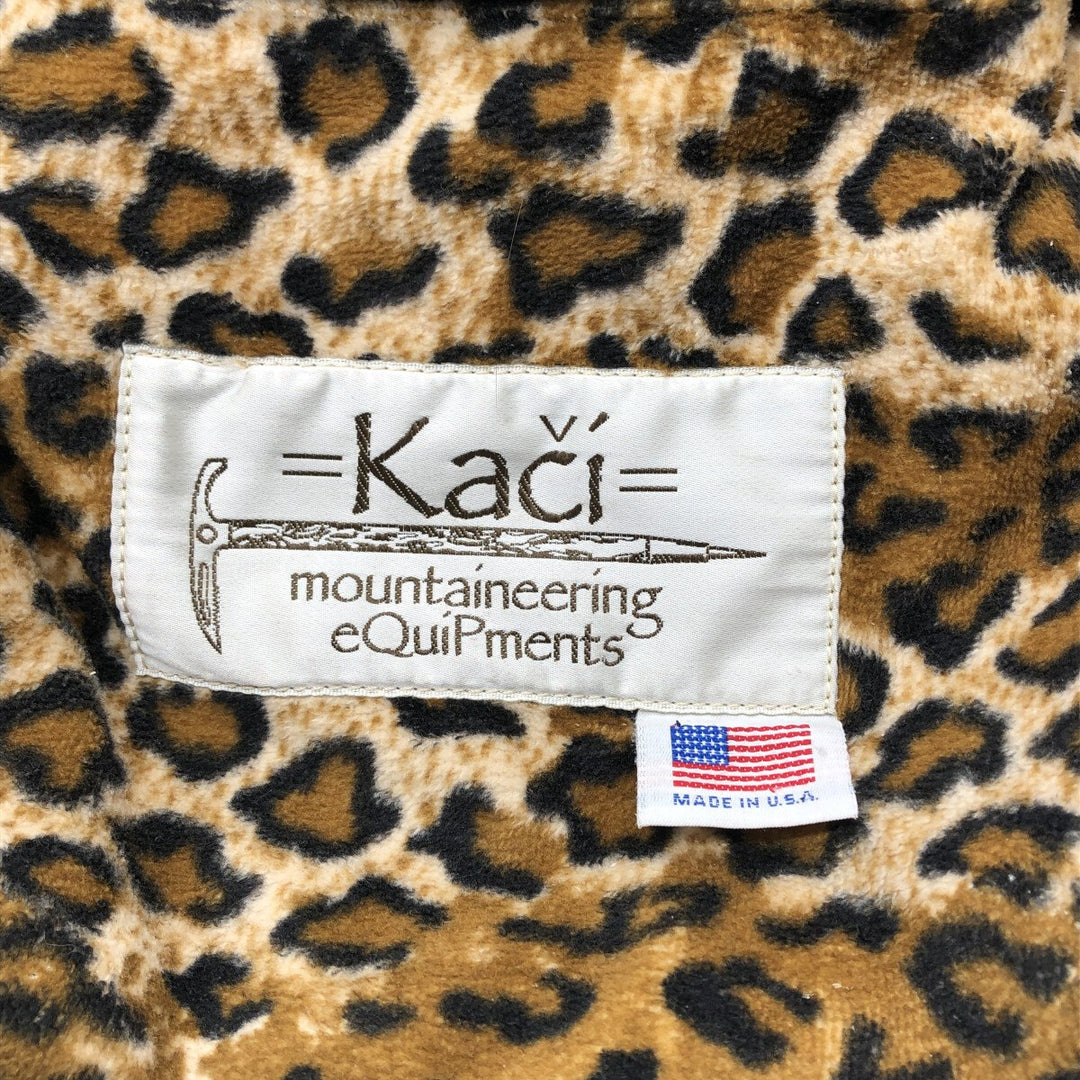 KACI MOUNTAINEERING Leopard Pattern Backpack, Made in USA unclear black type Vintage Second Hand