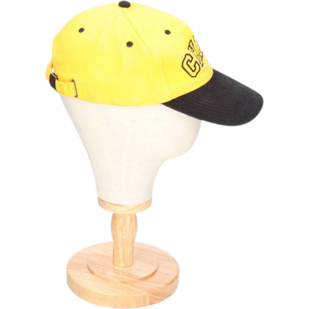 Two-tone 6-panel cap, one size fits all cotton yellow type Vintage Second Hand