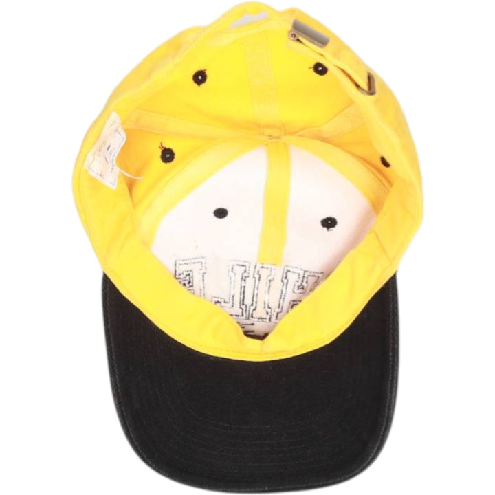 Two-tone 6-panel cap, one size fits all cotton yellow type Vintage Second Hand