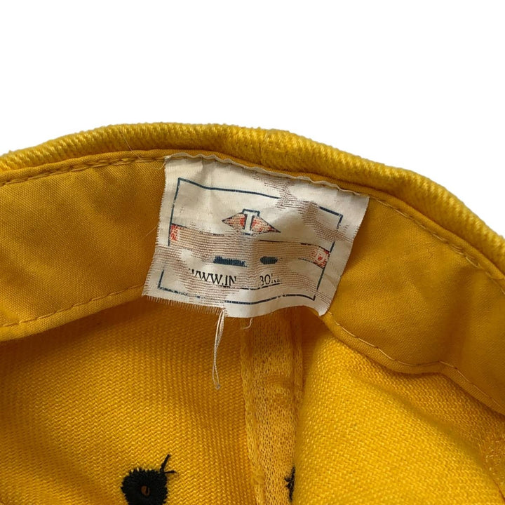 Two-tone 6-panel cap, one size fits all cotton yellow type Vintage Second Hand