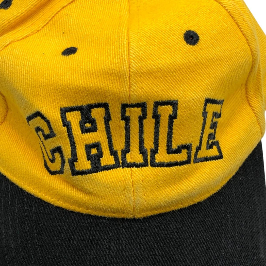 Two-tone 6-panel cap, one size fits all cotton yellow type Vintage Second Hand