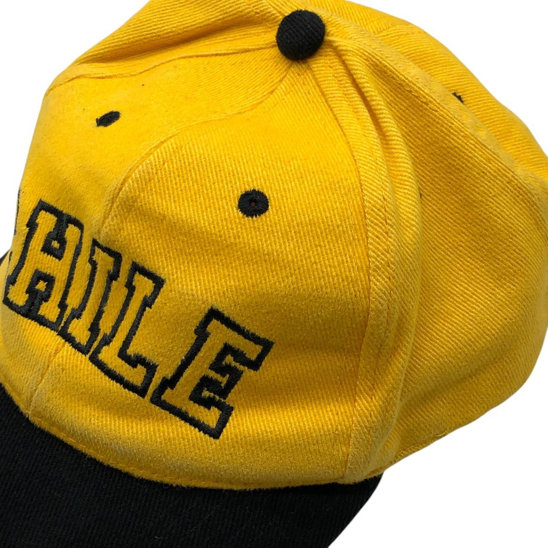 Two-tone 6-panel cap, one size fits all cotton yellow type Vintage Second Hand