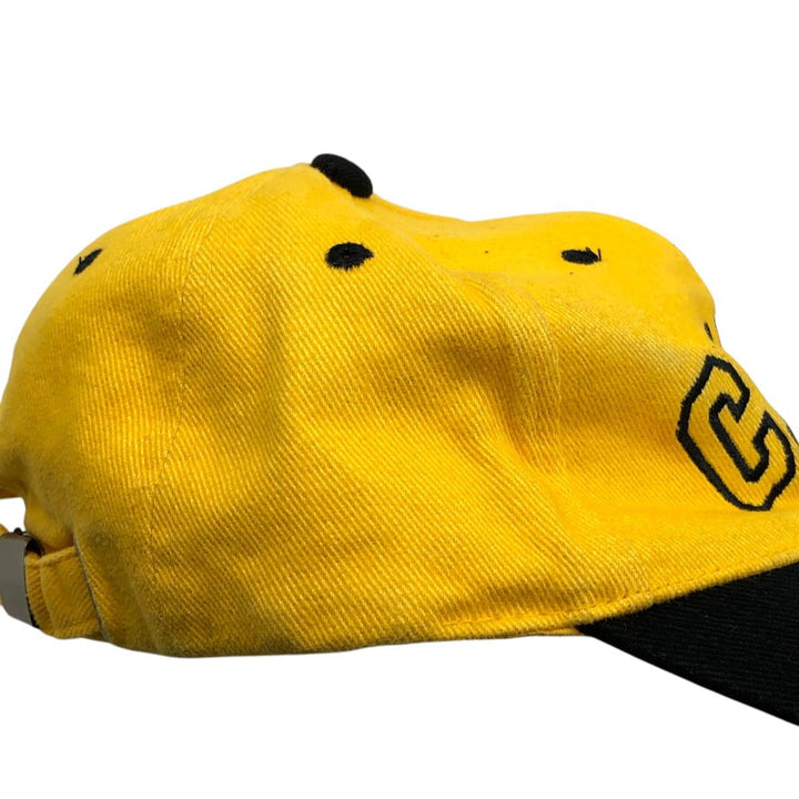 Two-tone 6-panel cap, one size fits all cotton yellow type Vintage Second Hand