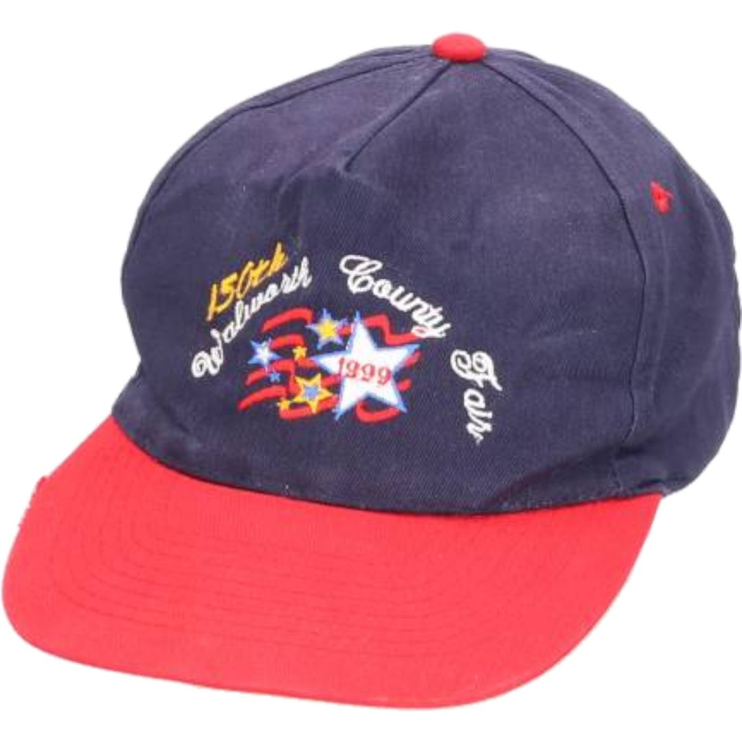Vintage 90'S OTTO 150th Walworth County Fair Two-Tone Baseball Cap, One Size Fits All polyester navy blue type Vintage Second Hand