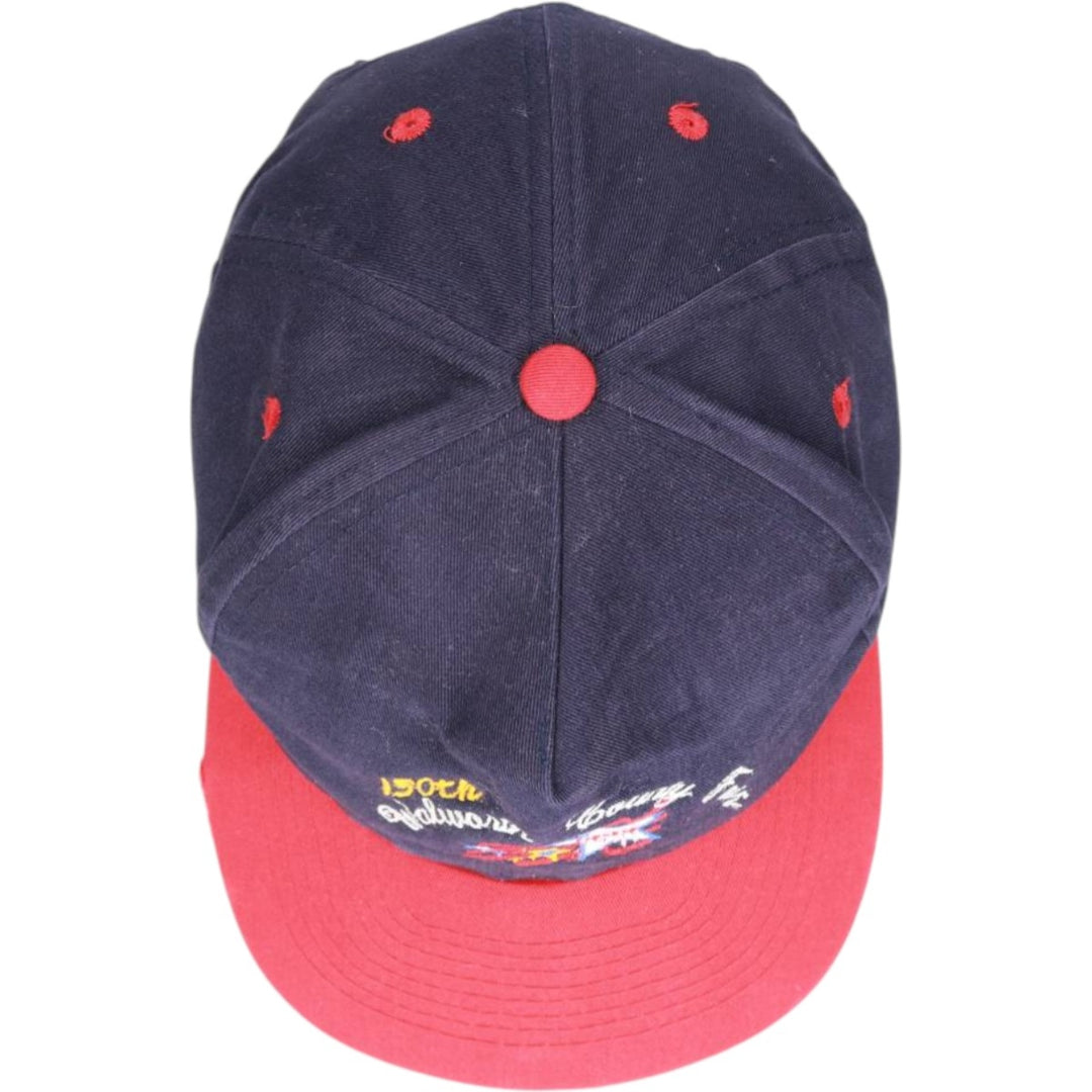 Vintage 90'S OTTO 150th Walworth County Fair Two-Tone Baseball Cap, One Size Fits All polyester navy blue type Vintage Second Hand