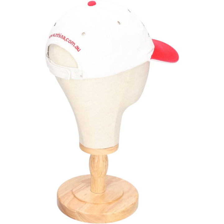 MITSUBISHI Advertising Two-Tone Baseball Cap, 6-Panel Cap, One Size Fits Most unclear white type Vintage Second Hand