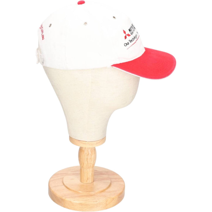 MITSUBISHI Advertising Two-Tone Baseball Cap, 6-Panel Cap, One Size Fits Most unclear white type Vintage Second Hand