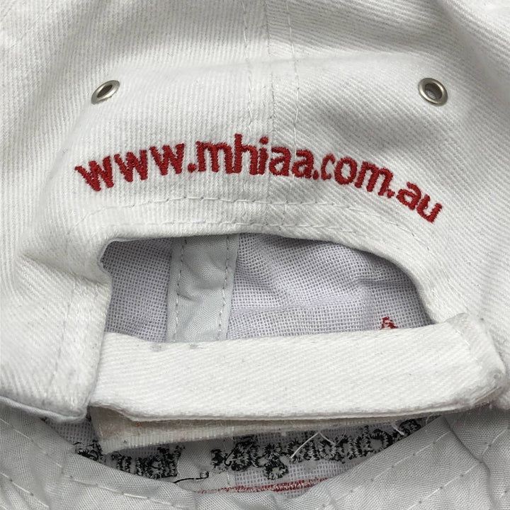 MITSUBISHI Advertising Two-Tone Baseball Cap, 6-Panel Cap, One Size Fits Most unclear white type Vintage Second Hand