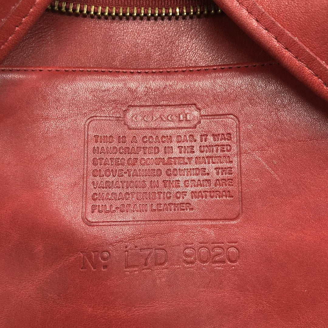90'S Coach Old Coach Ergo Shoulder Bag, Made in USA, Vintage genuine leather red type Vintage Second Hand